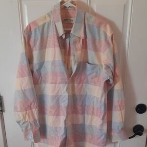 Mens Orvis Long Sleeve Button Up Shirt